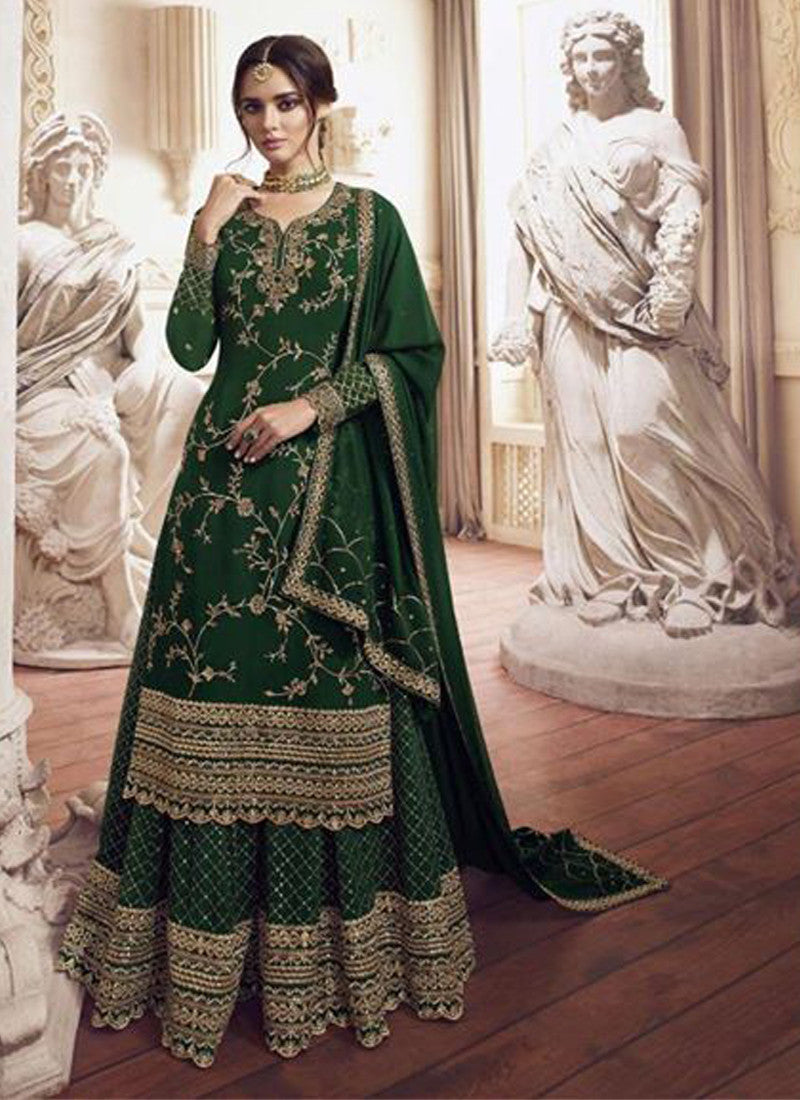 Heavy Sequins Work Sharara Pakistani Dress