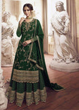 Teal Green Heavy Georgette Sharara Suit