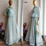 Gorgeous Blue Colored Party Wear Embroidered Net Lehenga Choli