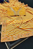 Elegant Yellow Mushroom Silk Saree With Sequence & Thread Work