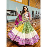 Patola Printed Rayon Lehenga in Multicolor