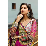 Patola Printed Rayon Lehenga in Multicolor