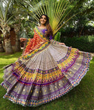 Digital Printed Muslin Cotton Lehenga in Multicolor