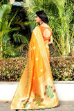 Dazzling Yellow Jacquard Saree For Party Wear