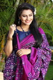 Pink Colored Jacquard Hand Woven Saree For Party Wear