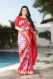 Temple Woven Jacquard Silk Saree For Party Wear