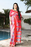 Temple Woven Jacquard Silk Saree For Party Wear