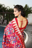 Temple Woven Jacquard Silk Saree For Party Wear