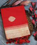 Red Designer Banglori Raw Silk - Cygnus Fashion