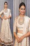 Cream Bollywood Style Embroidered Lehenga Choli