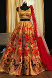 Yellow Floral Printed Elegance Lehenga Choli