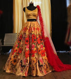 Yellow Floral Printed Elegance Lehenga Choli