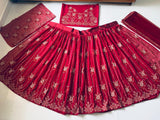 Maroon Wedding Wear Worked Lehenga Choli