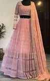 Designer Party Wear Embroidered Pink Lehenga Choli