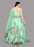 Designer Organza Green Net Lehenga Choli