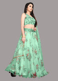 Designer Organza Green Net Lehenga Choli