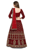 Maroon Velvet Semi Stitched Wedding Wear Lehenga Choli