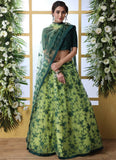 Designer Green Net Floral Embroidered Lehenga Choli