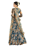 Glamorous Turquoise Silk Georgette Printed Sequins Lehenga Choli