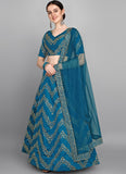 Blue Tapeta Silk Lehenga Choli with Sequin Work