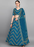 Blue Tapeta Silk Lehenga Choli with Sequin Work