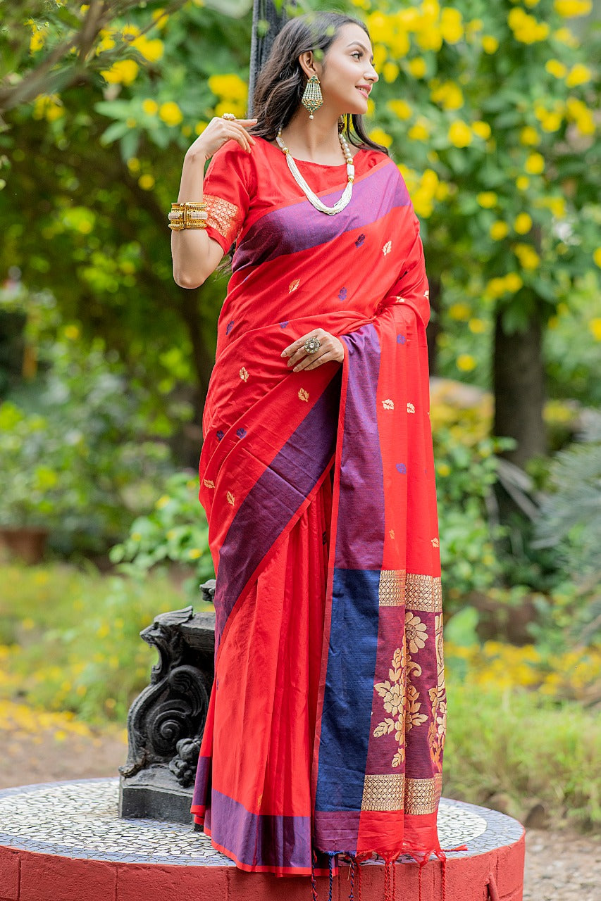 Stylish Designer Sarees,Lehengas: Gazal Somaiah gorgeous in Red Saree & blue  blouse