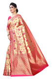 Pink Handloom  Litchi Silk Jacquard Saree