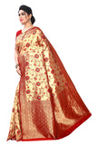 Red  Litchi Silk Saree With Jacquard Jari Work