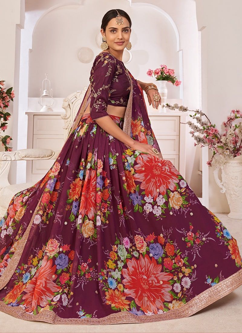 Attractive Wine Color Sequence With Embroidered Work Anarkali Gown –  Amrutamfab