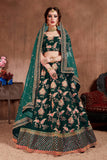 Stunning Green Colored Wedding Wear Lehenga With Designer Blouse & Two Dupatta