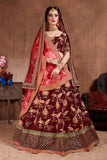 For Bride Embroidery Worked Lehenga With Designer Blouse & Two Dupatta