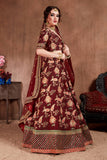 For Bride Embroidery Worked Lehenga With Designer Blouse & Two Dupatta