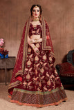 For Bride Embroidery Worked Lehenga With Designer Blouse & Two Dupatta