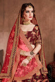 For Bride Embroidery Worked Lehenga With Designer Blouse & Two Dupatta