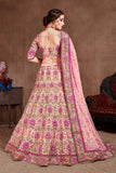 Pink Glow Designer Lehenga With Thread Embroidery Work For Wedding Wear