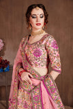 Pink Glow Designer Lehenga With Thread Embroidery Work For Wedding Wear