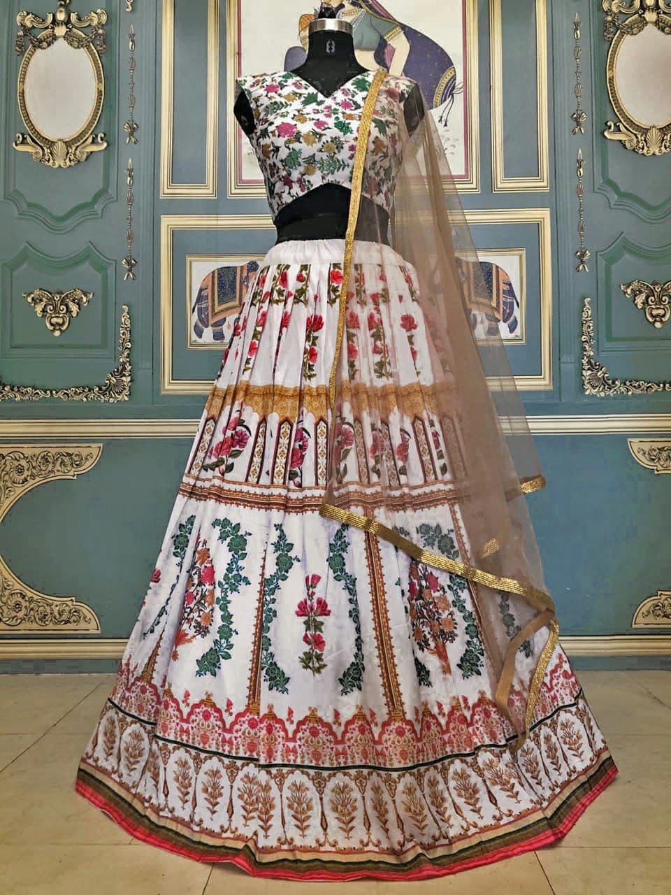 Multi Color Italian Silk Lehenga Choli | Function dresses, Designer lehenga  choli, Modest evening dress