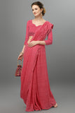 Light Red Colour Fancy Stone Work Saree