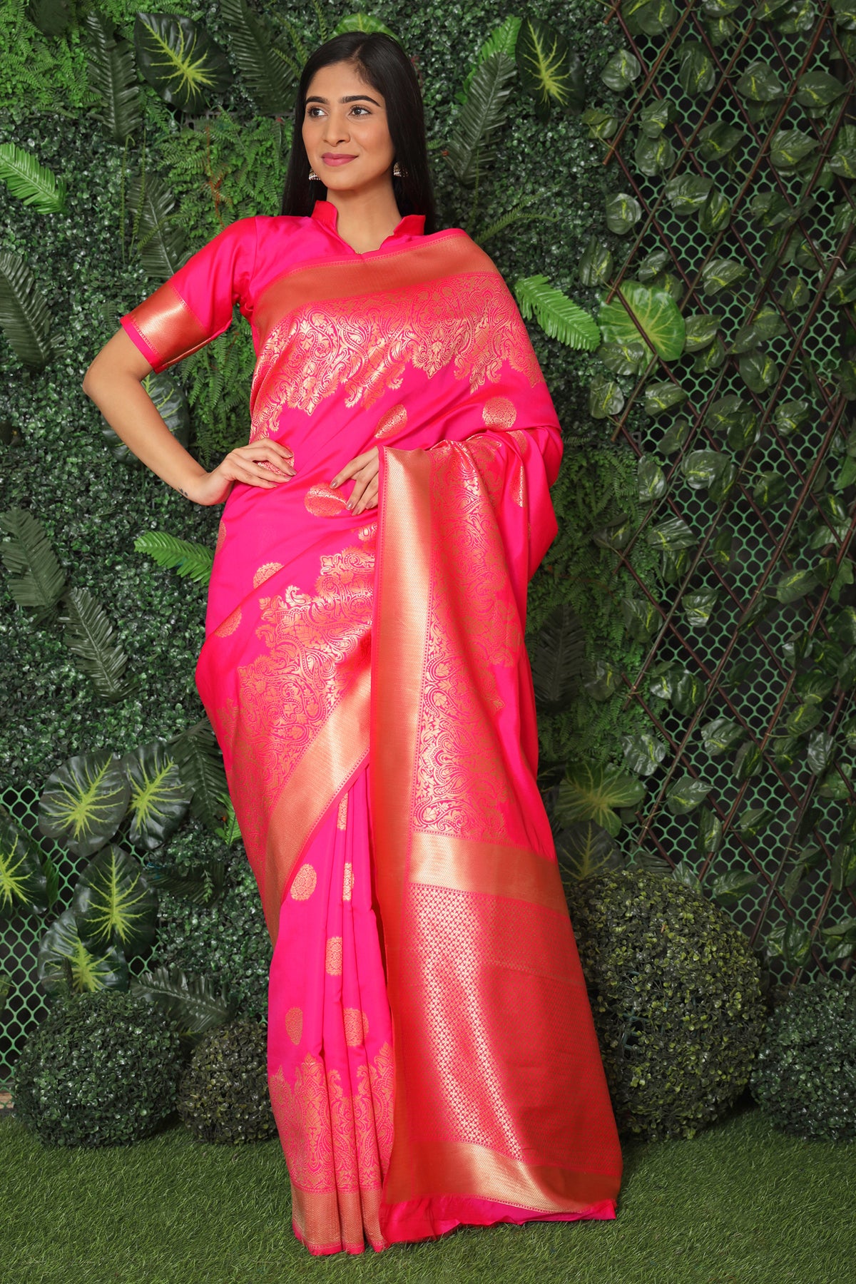 Rani Colour Bollywood Style Designer Saree - Cygnus Fashion