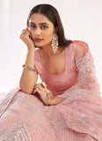 Baby Pink Color Soft Net Fabric Lehenga With Net Dupatta