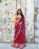 Party Wear Maroon Saree