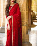 Marvelous Red Georgette Saree Online