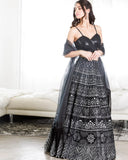 Sparkling Party Wear Black Lehenga Choli For Girls