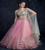 Gorgeous Light Pink Wedding Lehenga Choli For Girls