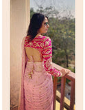 Baby Pink Georgette Party Wear Saree