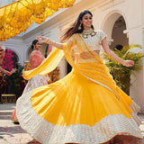 Latest Haldi Special Yellow Color Lehenga Choli