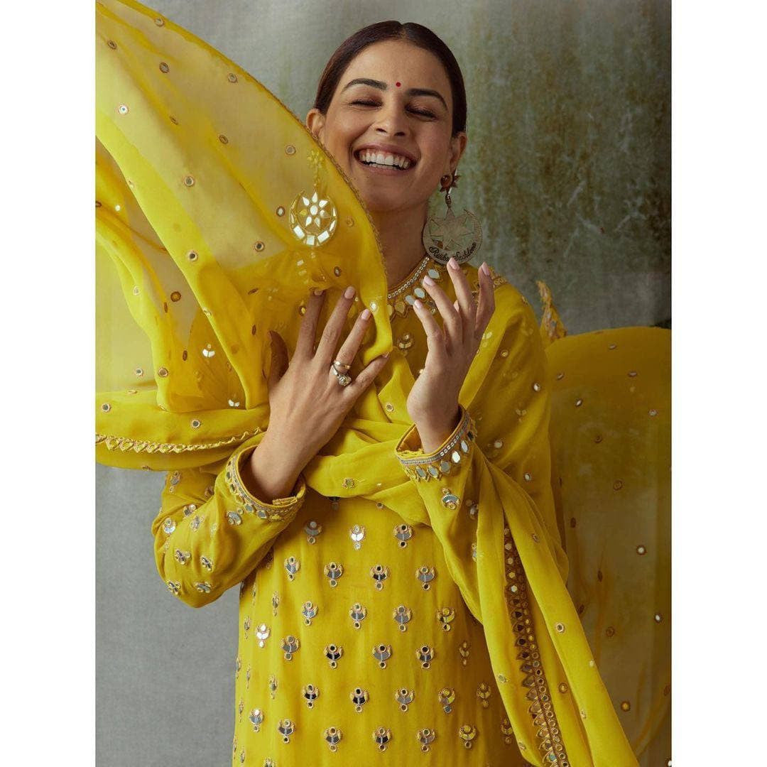 Fully Stitched Yellow Rayon Salwar Suits with Dupatta – Stilento