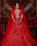 Neha Kakkar Wear Red Colored Wedding Lehenga Choli