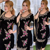 Attractive Black Embroidered Salwar Suit