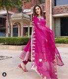 Latest Pink Georgette Anarkali Suit With Dupatta